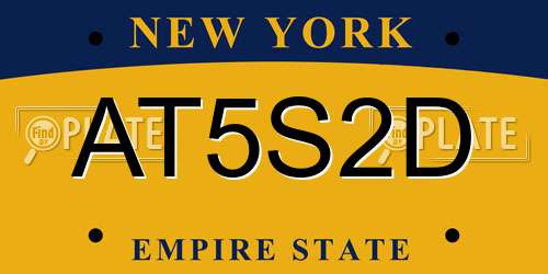 AT5S2D New York License Plate