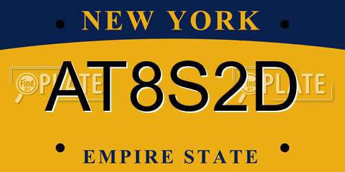 AT8S2D New York License Plate