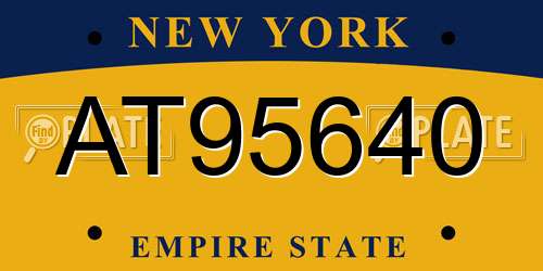 AT95640 New York License Plate