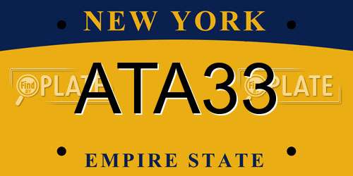 ATA33 New York License Plate