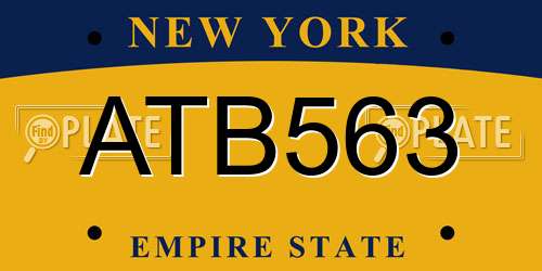 ATB563 New York License Plate