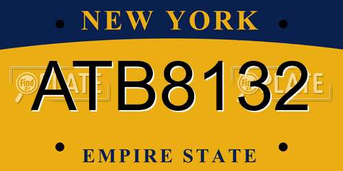 ATB8132 New York License Plate