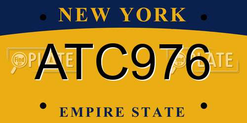 ATC976 New York License Plate