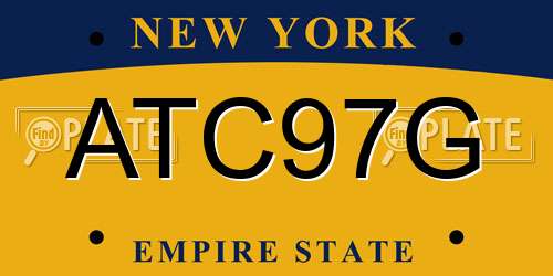 ATC97G New York License Plate