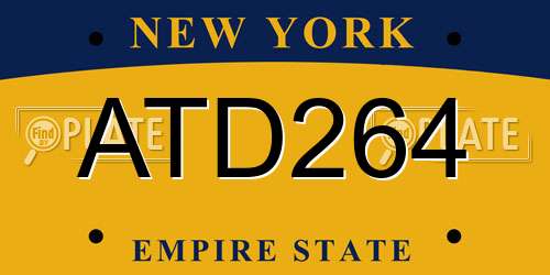 ATD264 New York License Plate