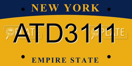 ATD3111 New York License Plate