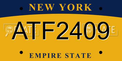 ATF2409 New York License Plate