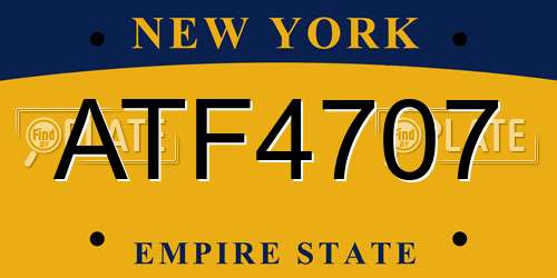ATF4707 New York License Plate