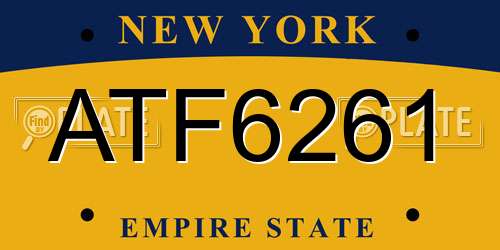 ATF6261 New York License Plate