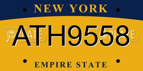 ATH9558 New York License Plate