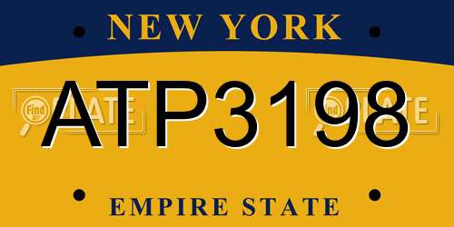 ATP3198 New York License Plate
