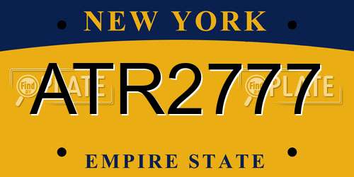 ATR2777 New York License Plate