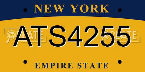 ATS4255 New York License Plate