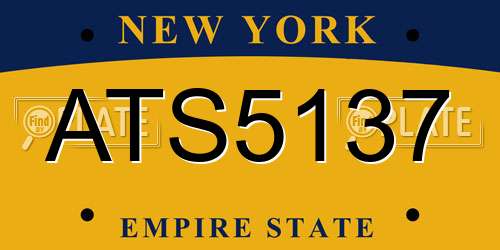 ATS5137 New York License Plate
