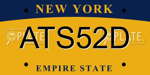 ATS52D New York License Plate