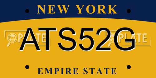 ATS52G New York License Plate