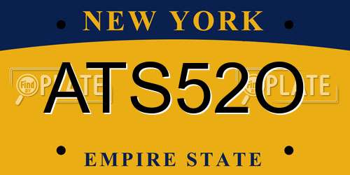 ATS52O New York License Plate