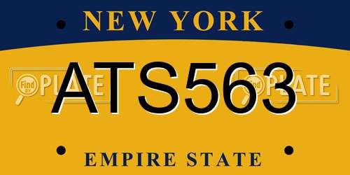 ATS563 New York License Plate