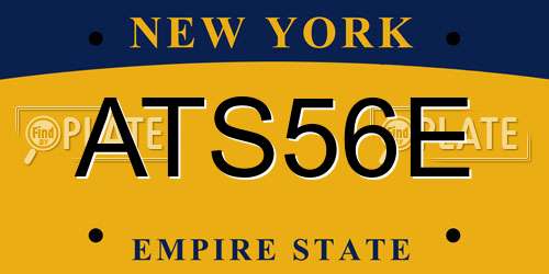 ATS56E New York License Plate