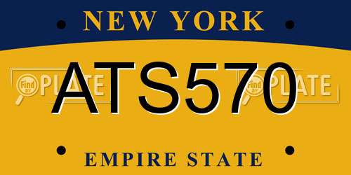ATS570 New York License Plate