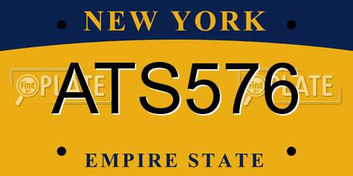 ATS576 New York License Plate