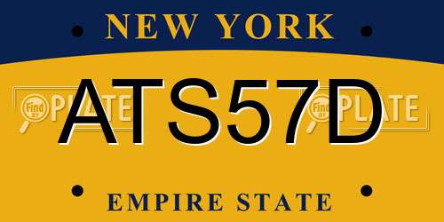 ATS57D New York License Plate
