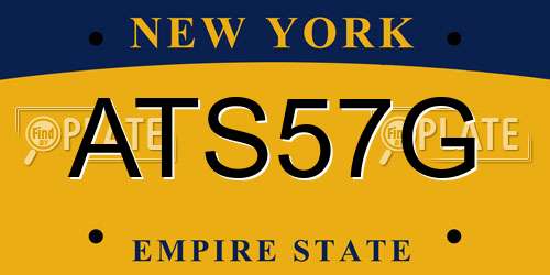 ATS57G New York License Plate