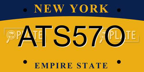 ATS57O New York License Plate