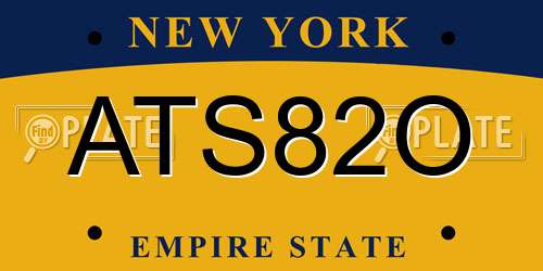 ATS82O New York License Plate