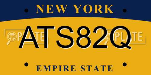 ATS82Q New York License Plate