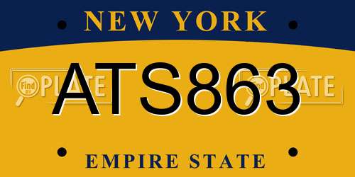ATS863 New York License Plate