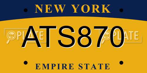 ATS870 New York License Plate