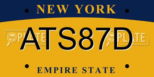 ATS87D New York License Plate