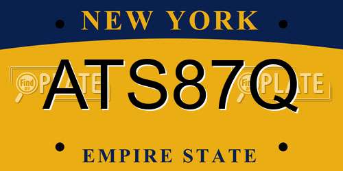 ATS87Q New York License Plate