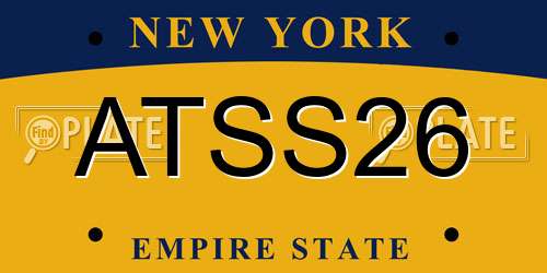 ATSS26 New York License Plate