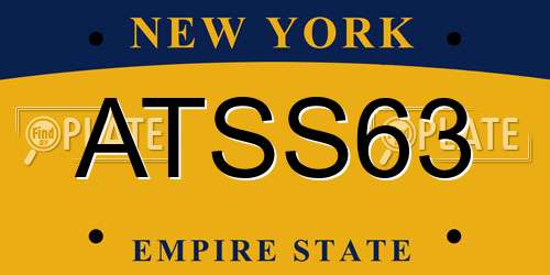 ATSS63 New York License Plate