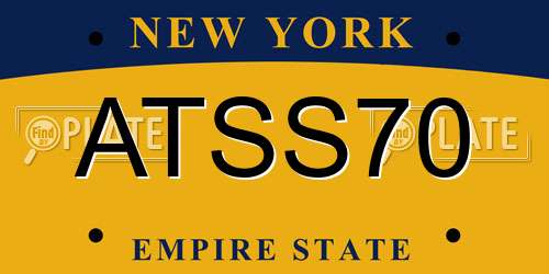 ATSS70 New York License Plate