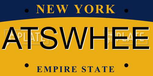 ATSWHEE New York License Plate