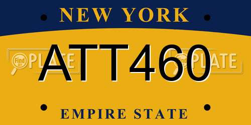ATT460 New York License Plate