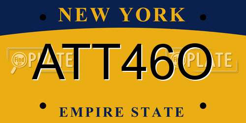 ATT46O New York License Plate