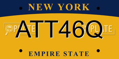 ATT46Q New York License Plate