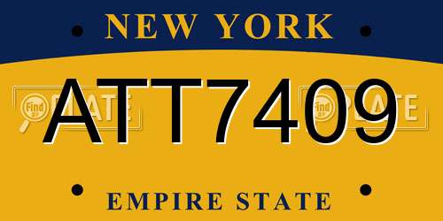 ATT7409 New York License Plate