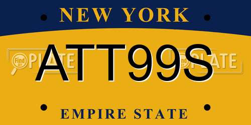 ATT99S New York License Plate