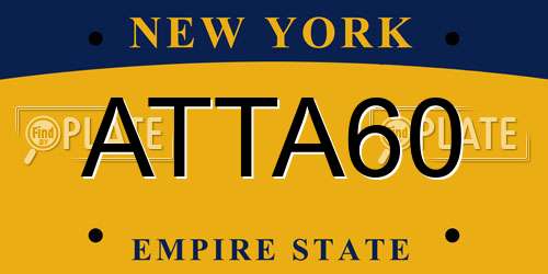 ATTA60 New York License Plate