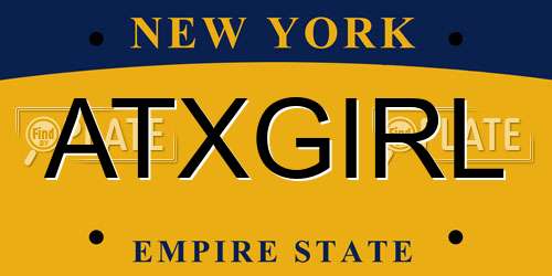 ATXGIRL New York License Plate