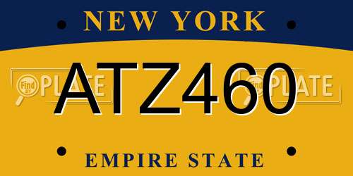ATZ460 New York License Plate