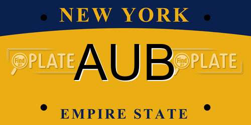 AUB New York License Plate