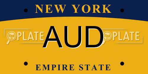 AUD New York License Plate