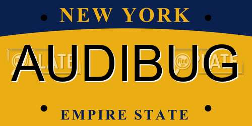 AUDIBUG New York License Plate