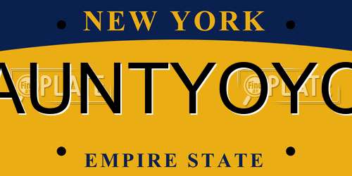 AUNTYOYO New York License Plate